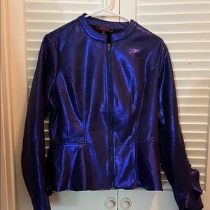 Christian Siriano Purple Leather Jacket